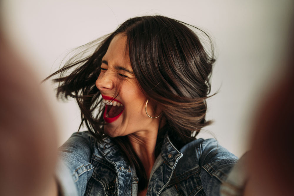 mujer feliz